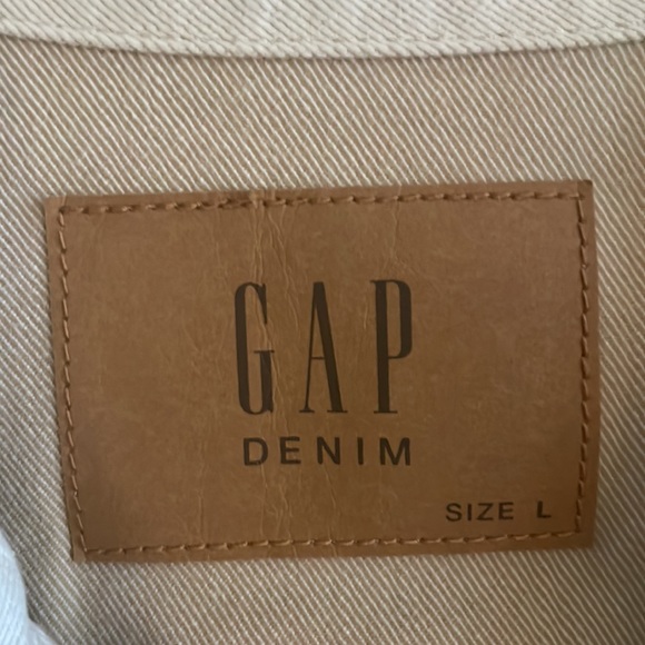 Gap White Denim Zip-Up Jacket L - Picture 3 of 3
